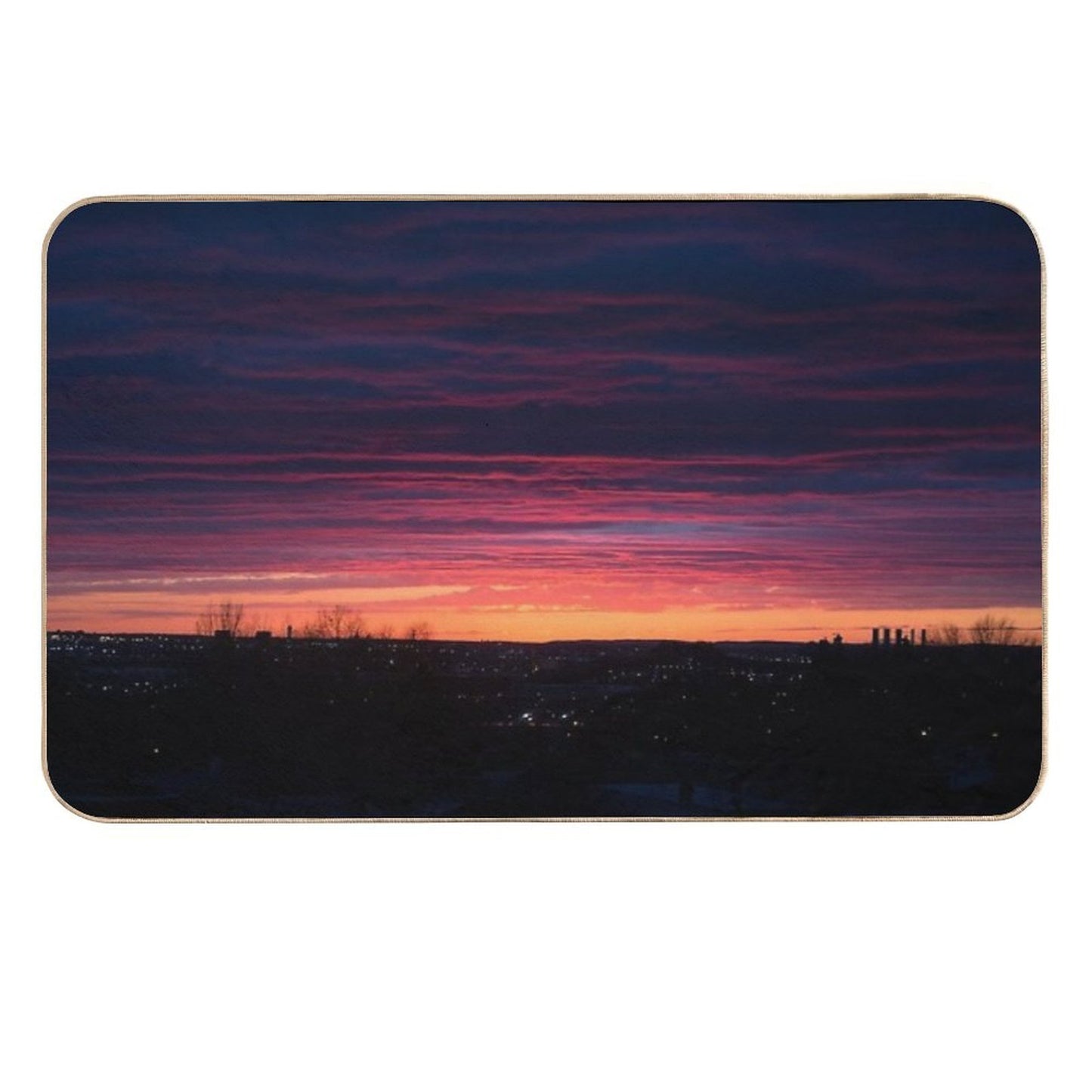 Orange And Purple Sunset  Dirt-Trapping Bath Mat