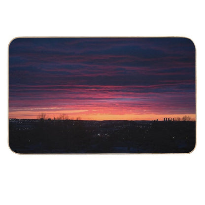 Orange And Purple Sunset  Dirt-Trapping Bath Mat