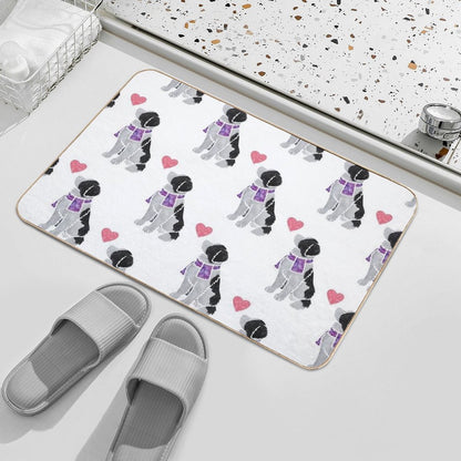 Watercolour Landseer (Newfoundland) Dog  Anti-Trip Bath Mat