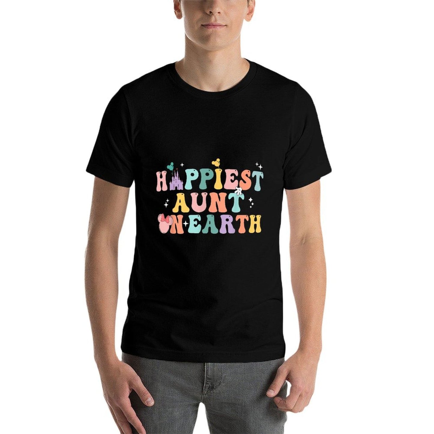 Groovy Happiest Aunt On Earth  Summer-ready Fabric T-Shirt