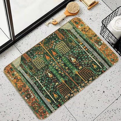 Weeping Willow Antique Bijar Persian Rug Print  Anti-Trip Bath Mat