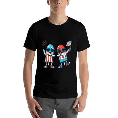Cute Popsicle American 4th of July Patriotic Summer Boy  Cotton T-Shirt