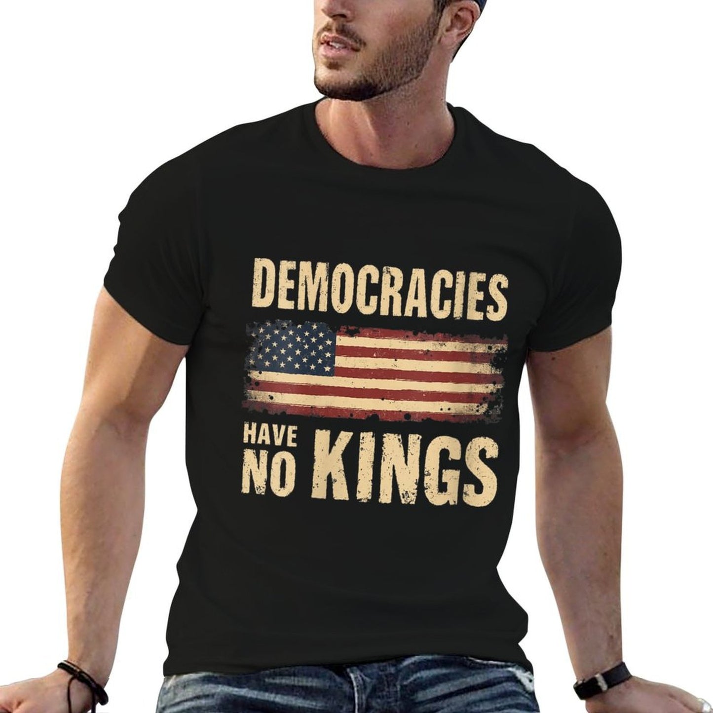 Womens Democracies Have No Kings Retro Political Protest Freedom  Wrinkle-resistant T-Shirt