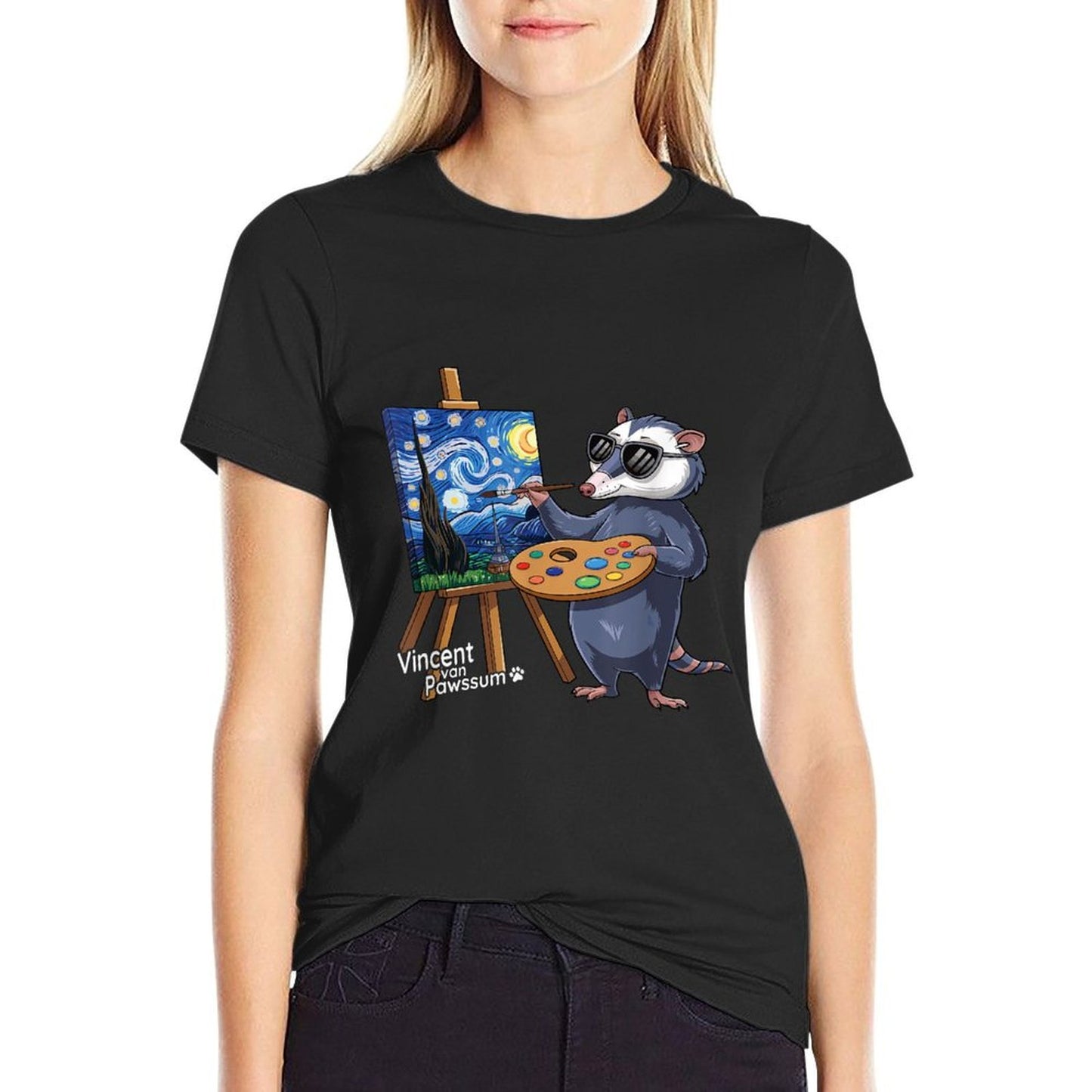 Possum Van Gogh Starry Night Meme  Vintage-inspired T-Shirt