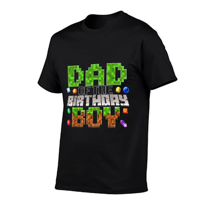 Dad Of The Birthday Boy Game Pixel Number Birthday Party  Relaxed-fit T-Shirt