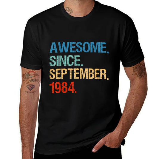 Awesome Since September 1984 Vintage 35th Birthday Gifts  Slim-fit Cut T-Shirt