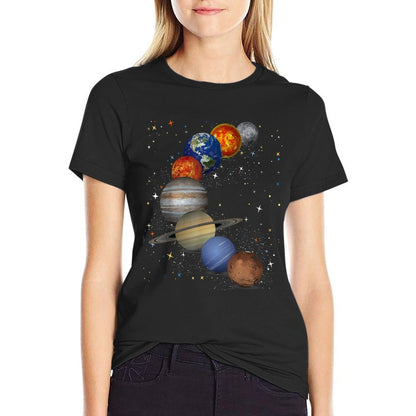Universe Galaxy Planets Sun Astronomy Outer Space Science  Eco-friendly Material T-Shirt