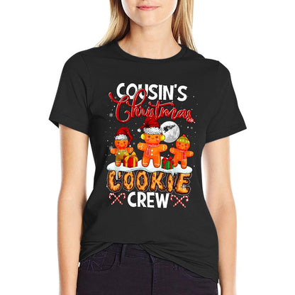 Cousins Christmas Cookie Crew Three Santa Gingerbread Baker  Stretchy T-Shirt