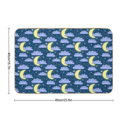 Dreamy Night Sky Pattern  Fade-Resistant Bath Mat