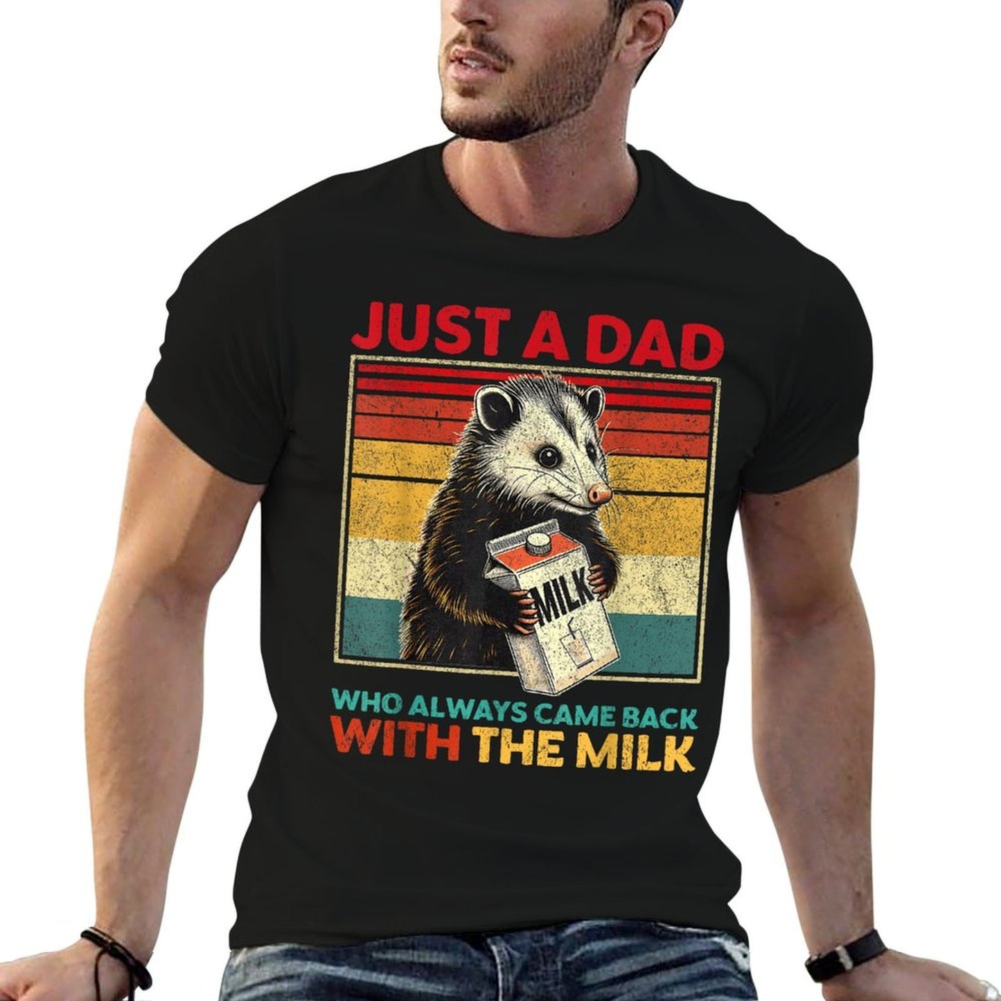 Just A Dad Who Always Came Back With The Milk Fathers Day  Soft T-Shirt