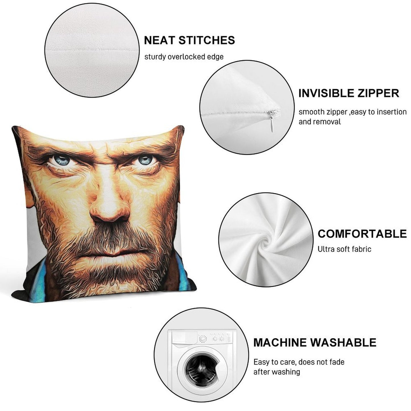 Dr. House Soft High-Density Material Throw Pillow