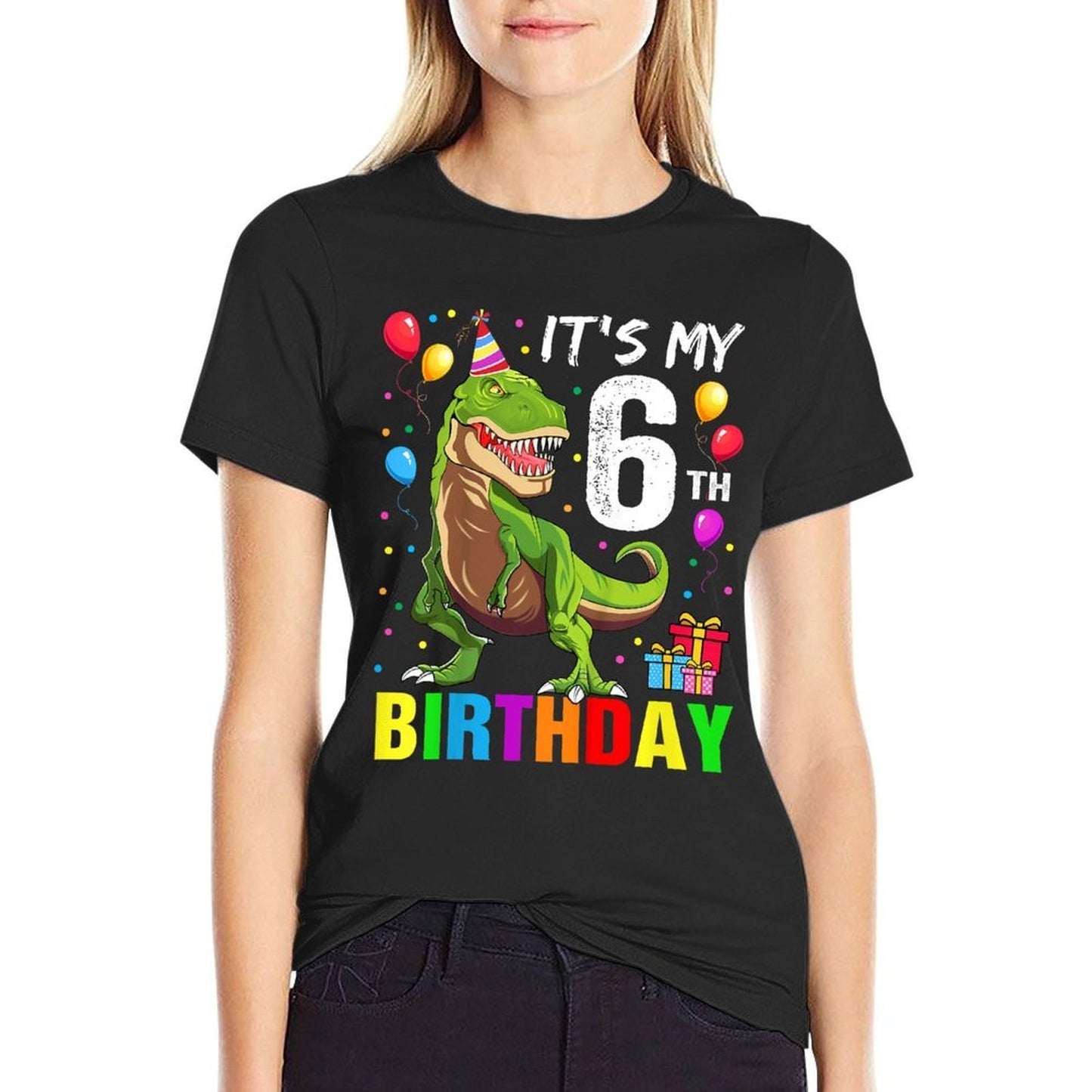 It&#39;s My 6th Birthday Happy 6 Year T-Rex Boys  Eco-friendly Material T-Shirt
