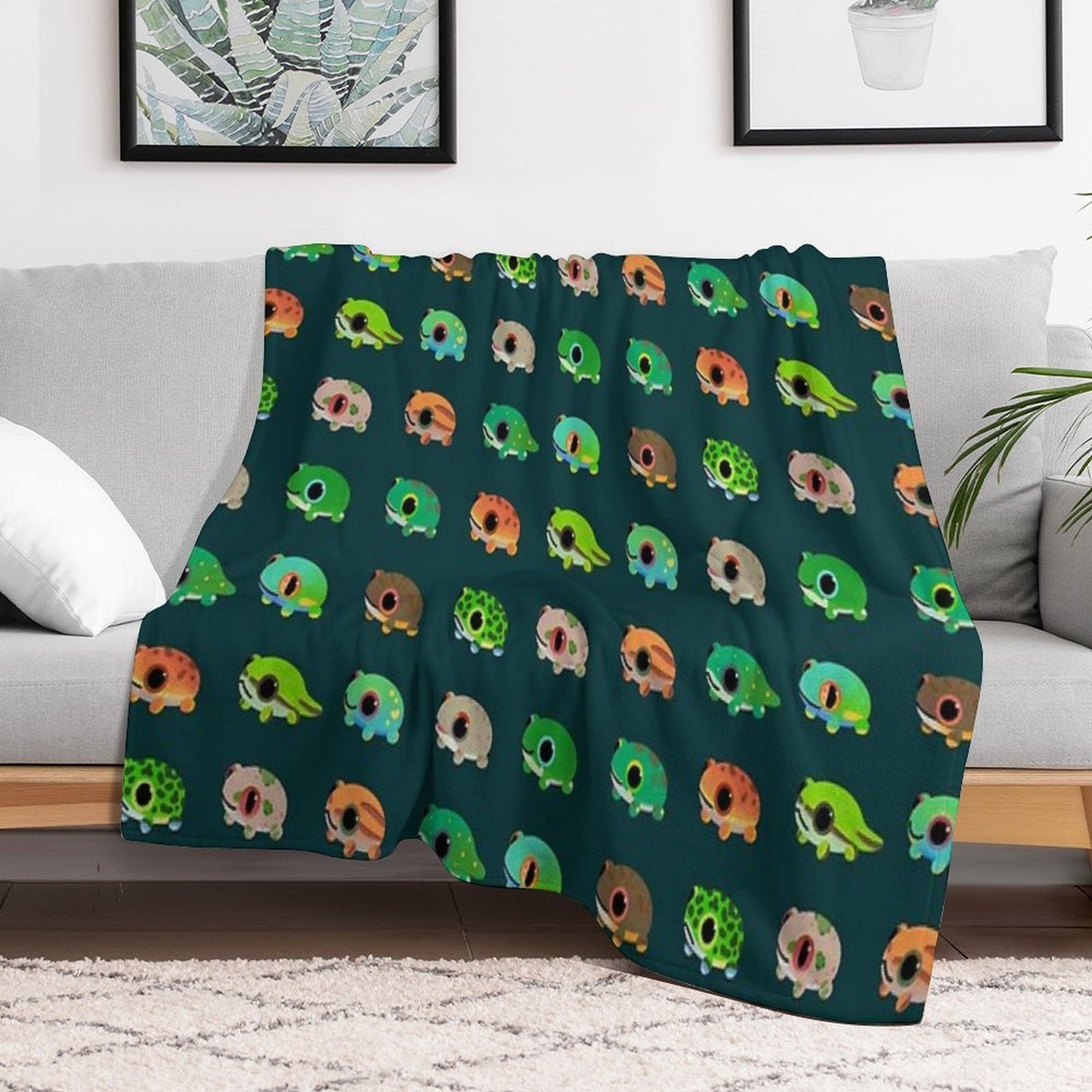 Forest Tree Frog Plush Throw Blanket