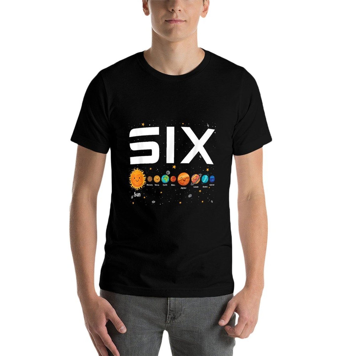 Solar System Planets Six 6 Years Old 6th Birthday Girl Boy  Breathable T-Shirt