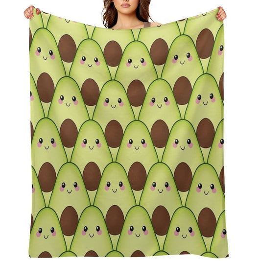 Cute Avocados Tile Plush Throw Blanket