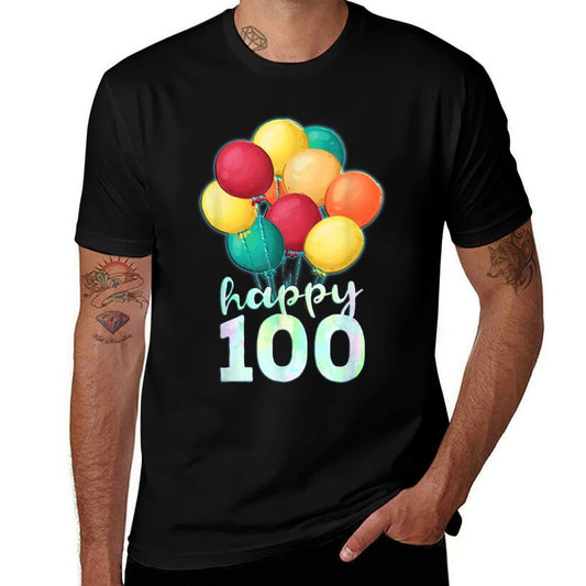 Happy 100 Year Old Colorful Balloons 100th Birthday  Moisture-wicking T-Shirt