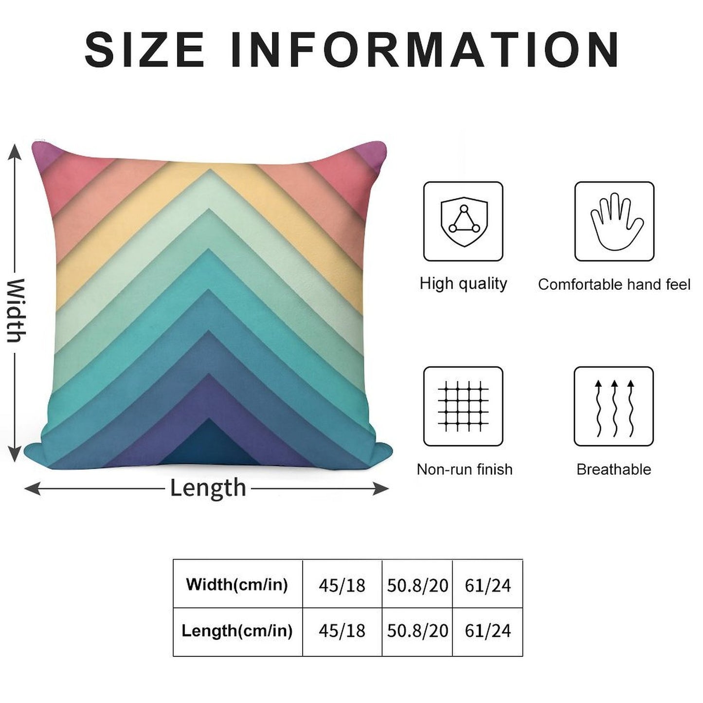 Retro Chevrons 002 Soft Short Plush Fabric Throw Pillow