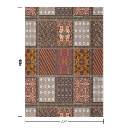 Brown Patchwork Versatility Throw Blanket