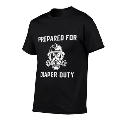 Funny Firefighter New Dad Promoted Daddy Humor Fathers Day  Rolled Sleeves T-Shirt