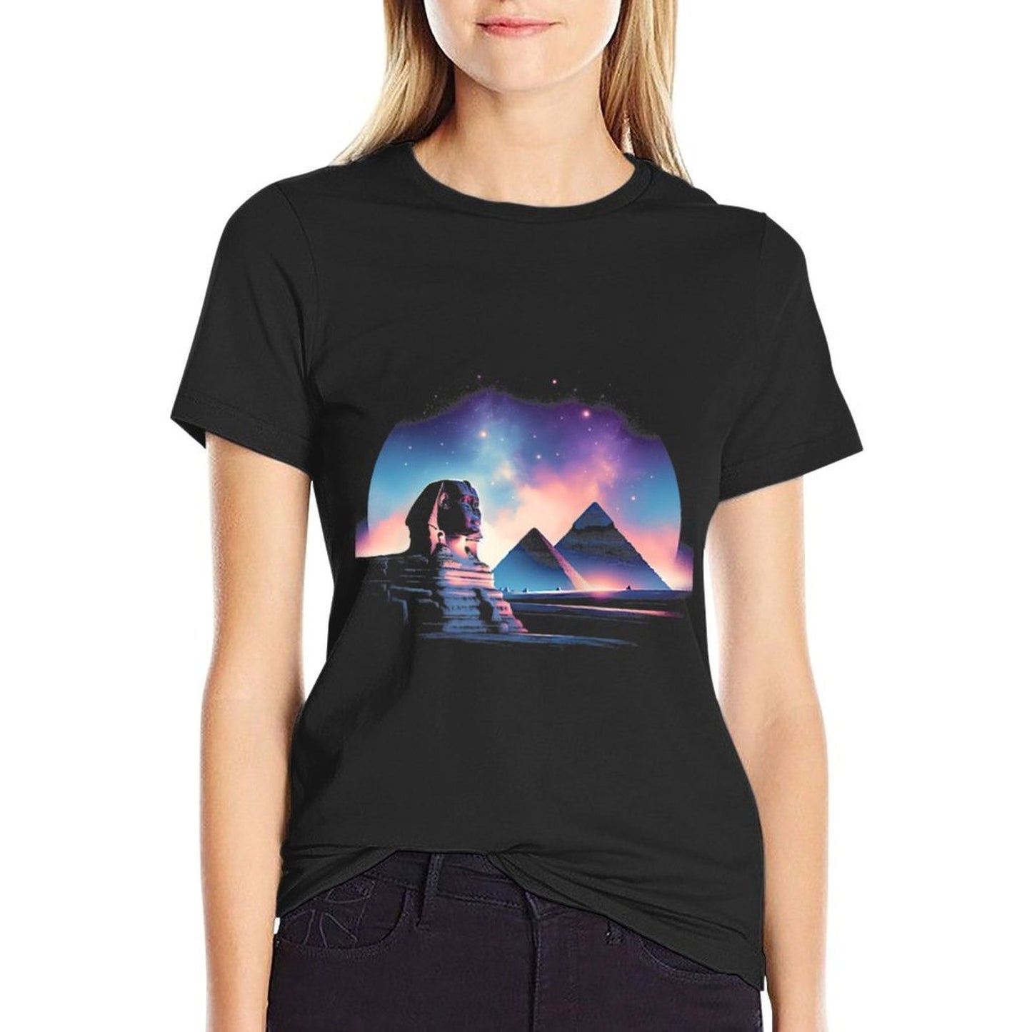 Giza’s Twilight Sphinx And Pyramids Vista Raglan Baseball  Heathered Texture T-Shirt