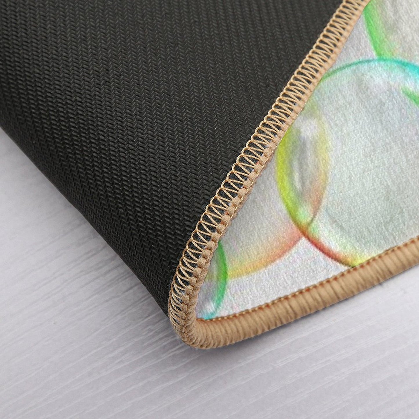 Simply Bubbbles...This Is A Simple And Pretty Bubble Pattern with Translucent Rainbow Colors  Easy To Clean Bath Mat