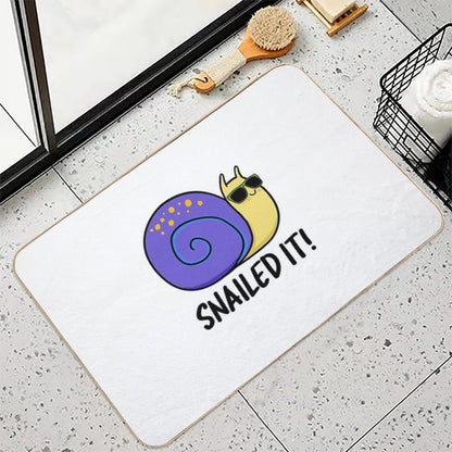 Snailed It Funny Snail Puns  Pet-Safe Bath Mat