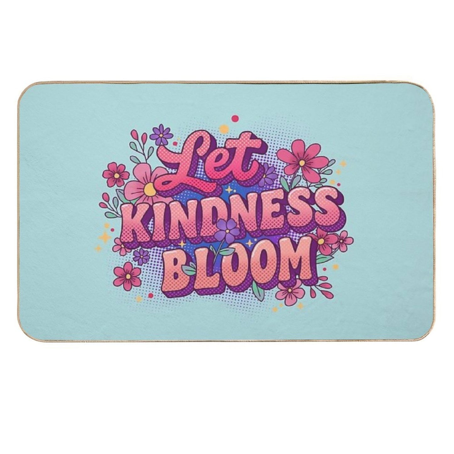 Let Kindness Bloom in Red  Easy To Clean Bath Mat