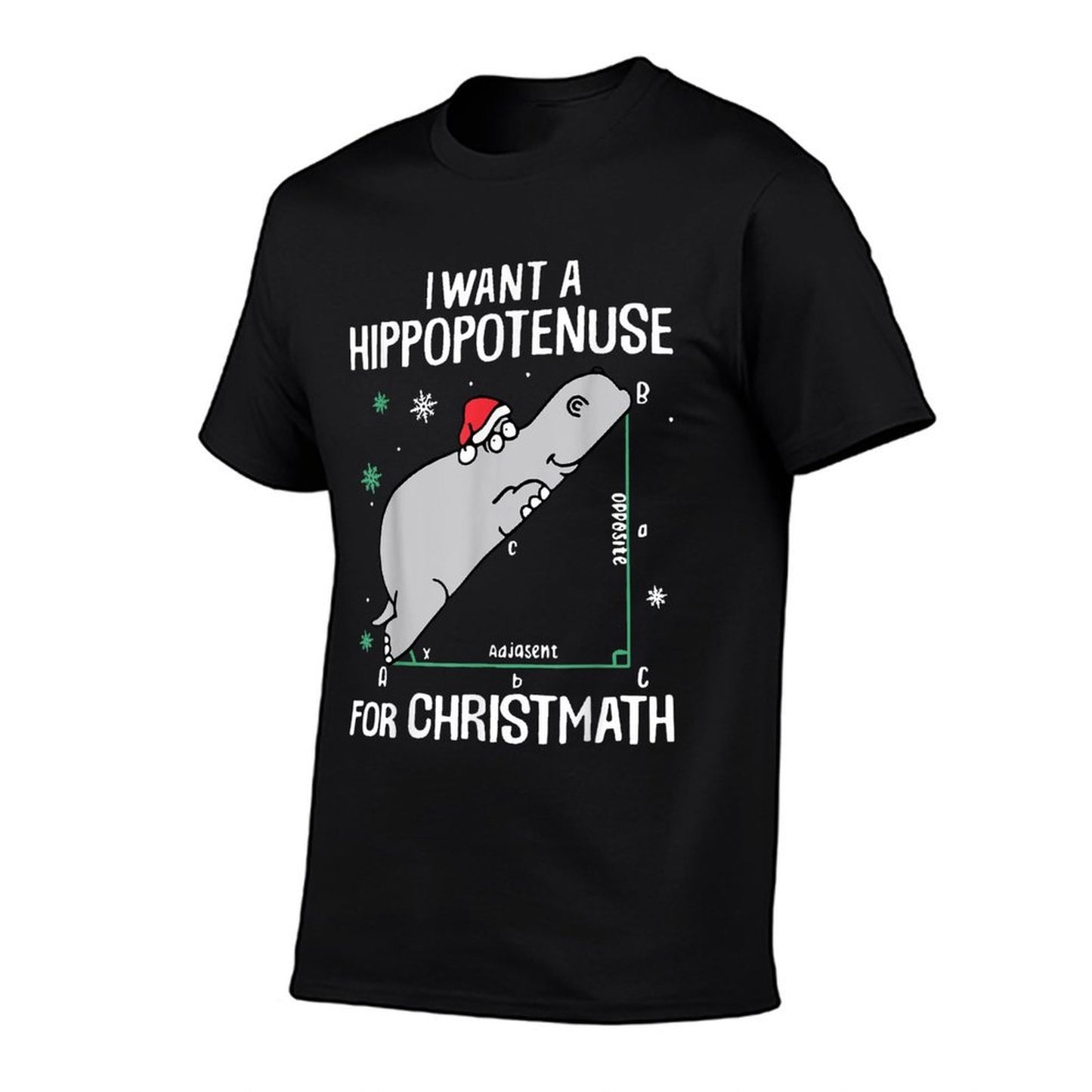 Funny Sarcasm  Gifts I Want A Hippopotenuses For Christmath Math Hippo Christmas  Affordable Price T-Shirt