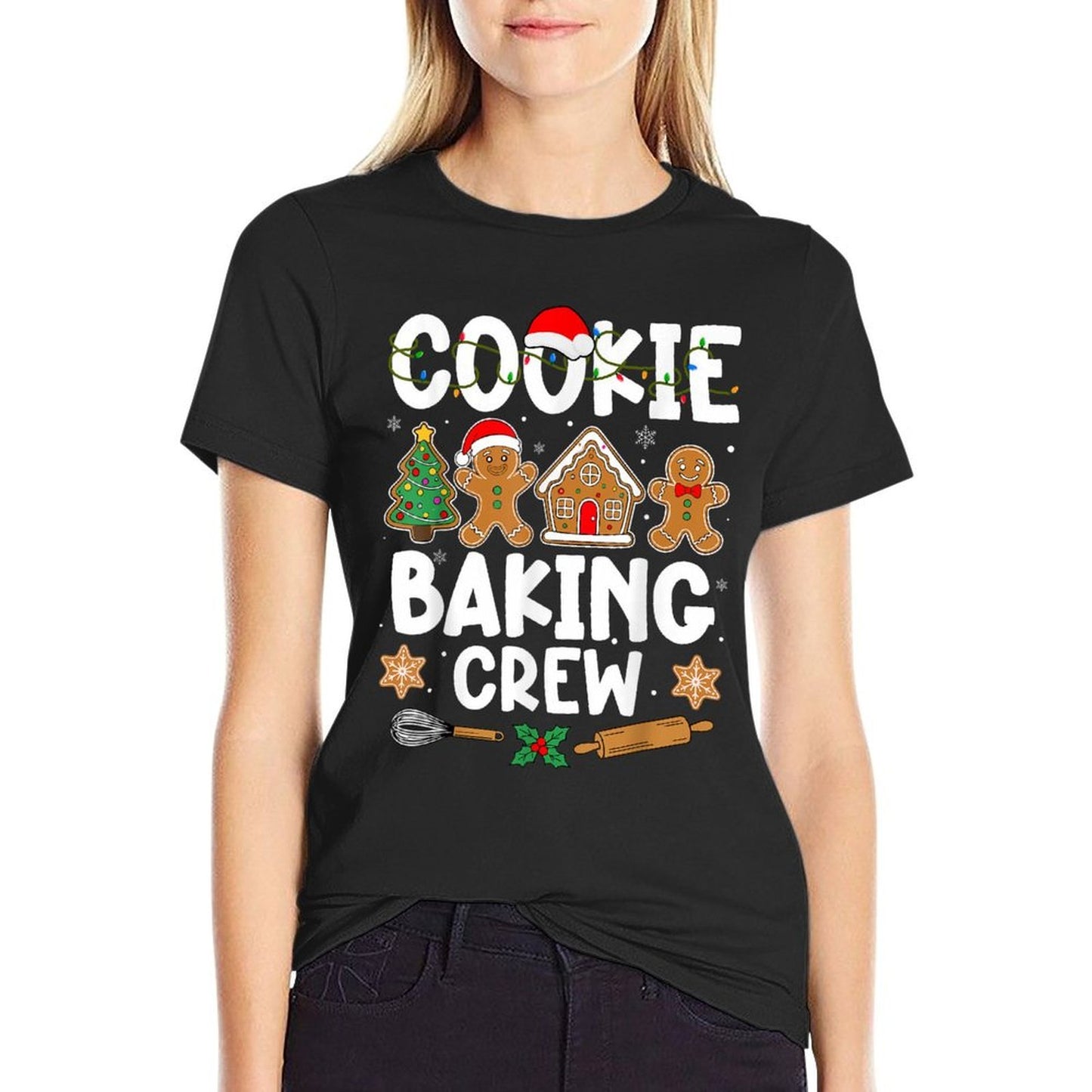 Cookie Baking Crew for Women Kids Men Boy Family Christmas  Breathable T-Shirt