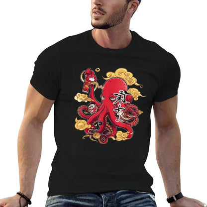Octopus Aesthetic Japanese Culture Tokyo Asian Art  Easy-care T-Shirt