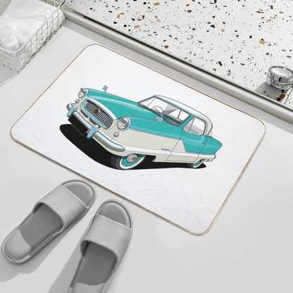 Austin Metropolitan in Two Tone Turquoise And White  Toxin-Free Bath Mat