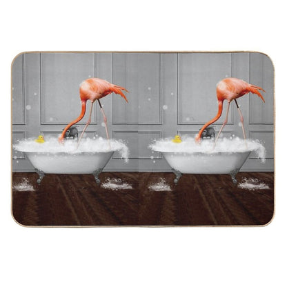 Flamingo on Bathtub Bubble Bath  Long-Lasting Bath Mat