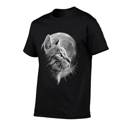 Cute Cat With Moon - Funny Cat  Classic T-Shirt