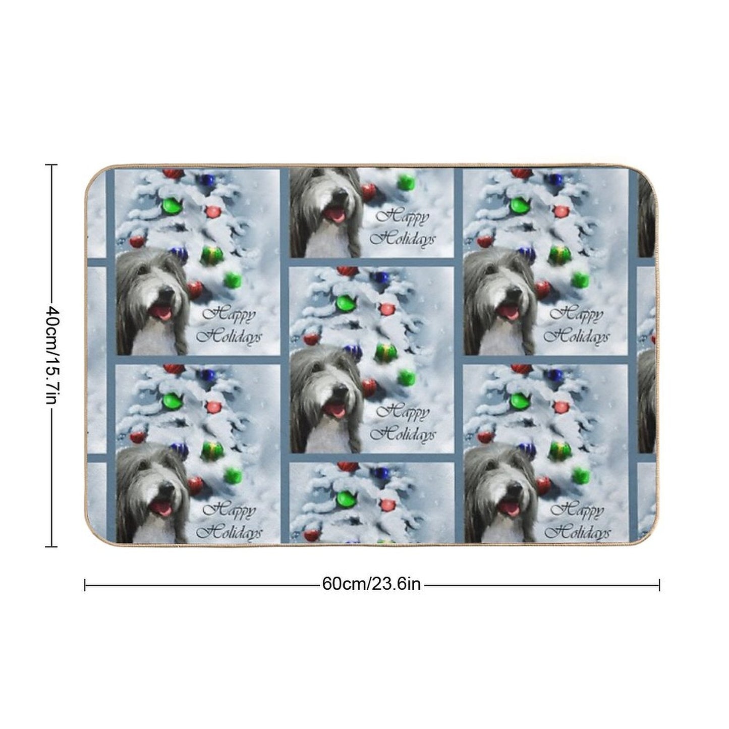 Bearded Collie Christmas Gifts  Anti-Trip Bath Mat