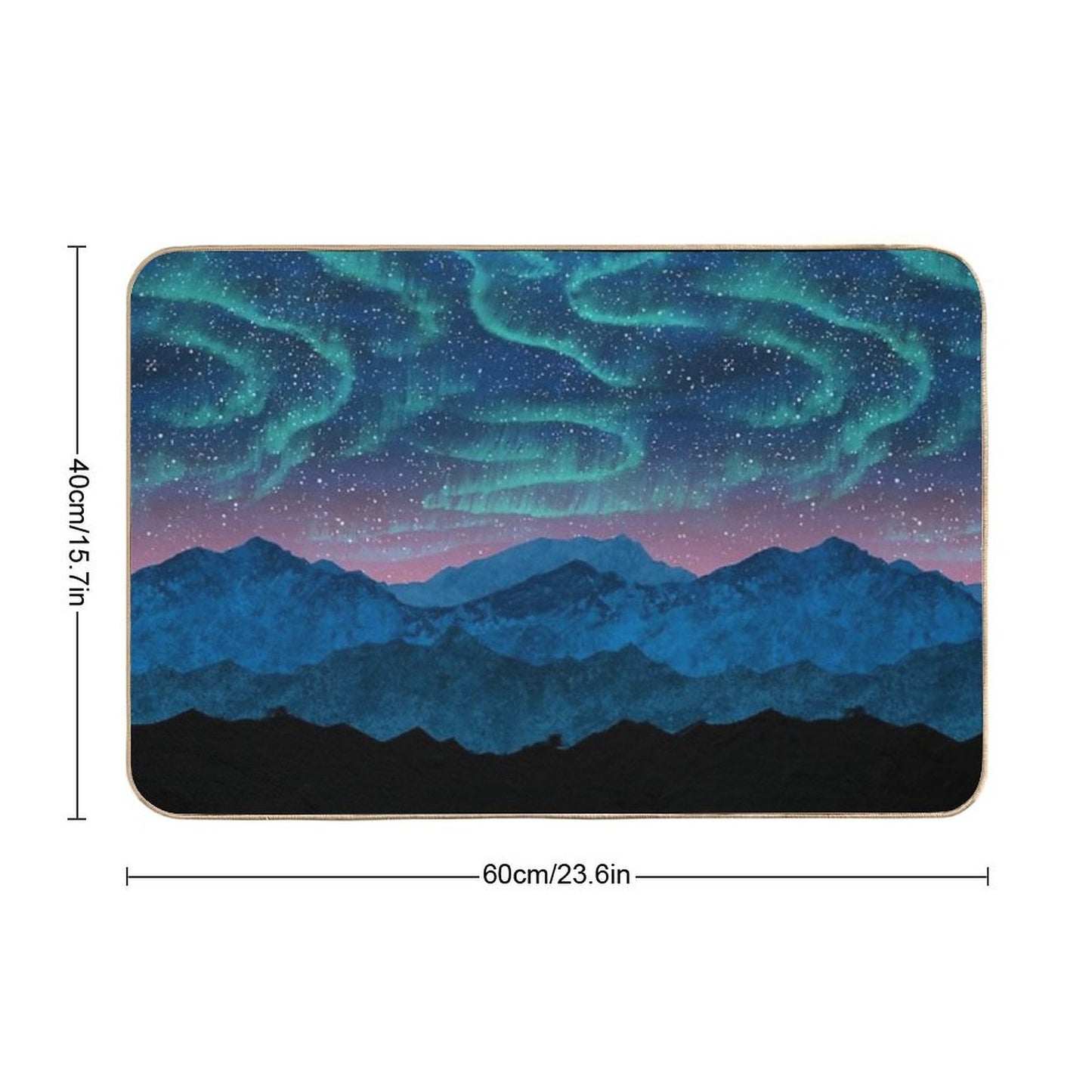 Aurora Borealis over Mountains  Versatile Bath Mat