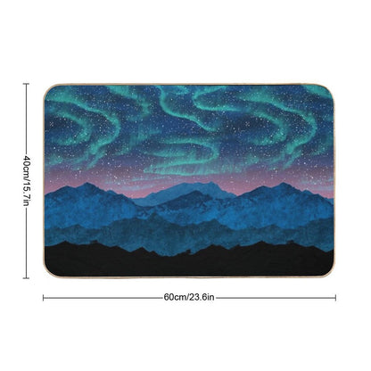 Aurora Borealis over Mountains  Versatile Bath Mat