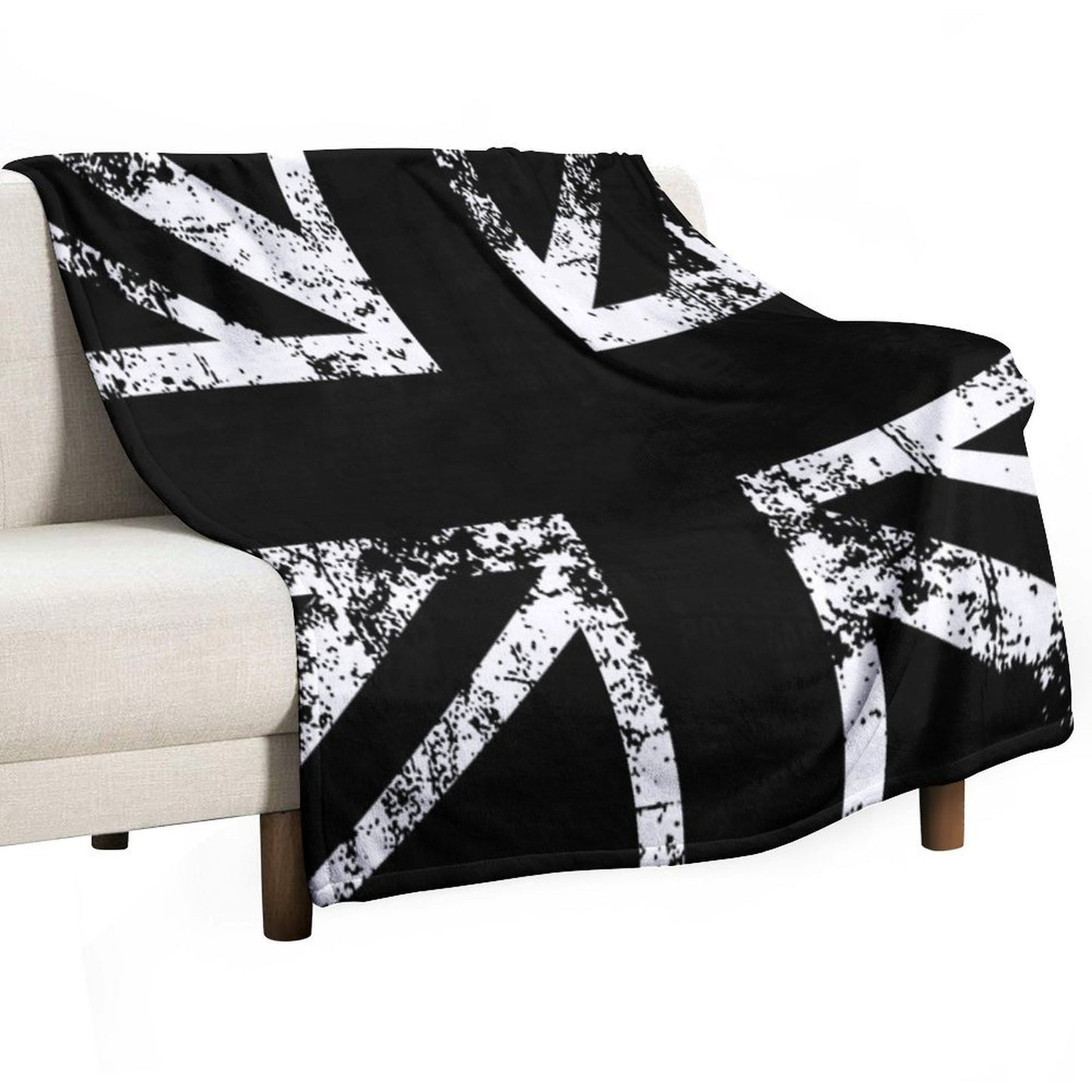 United Kingdom Black Flag Anti-pilling Throw Blanket