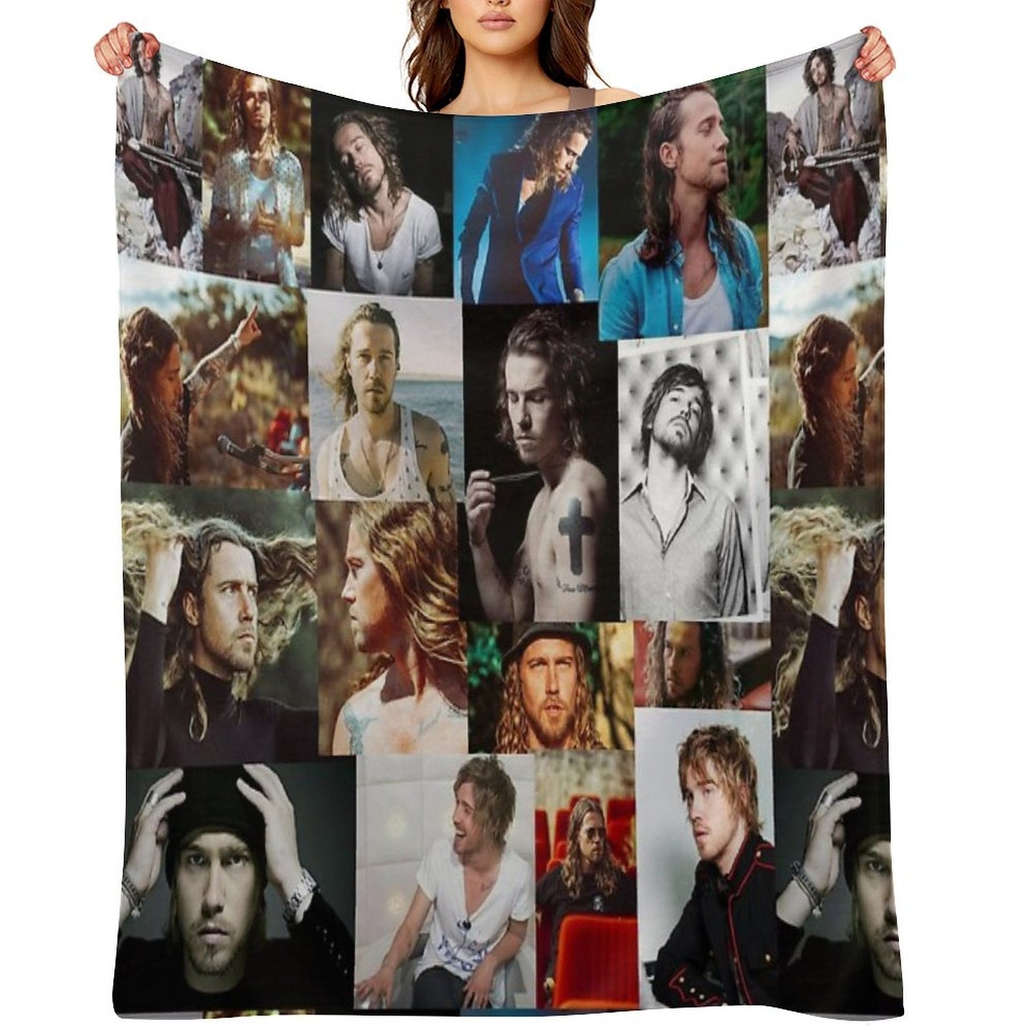 Julien Doré French Singer Collage All-season Throw Blanket