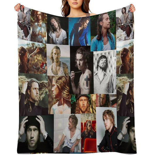 Julien Doré French Singer Collage All-season Throw Blanket