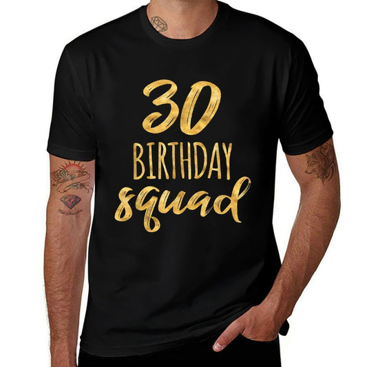 30th Birthday for Group, 30 Birthday Squad  Heathered Texture T-Shirt
