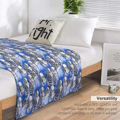 Budgie Blue Pattern All-season Throw Blanket