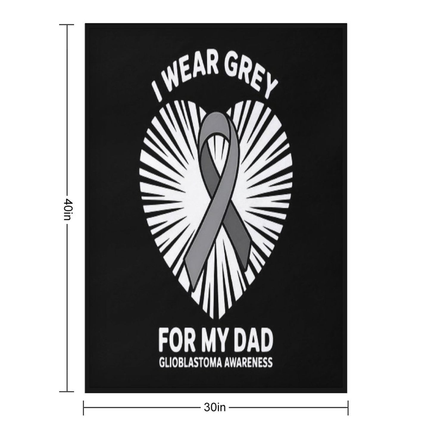 1I Wear Grey For My Dad GBM Glioblastoma Awareness Multi-functional Throw Blanket