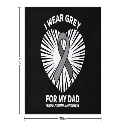 1I Wear Grey For My Dad GBM Glioblastoma Awareness Multi-functional Throw Blanket
