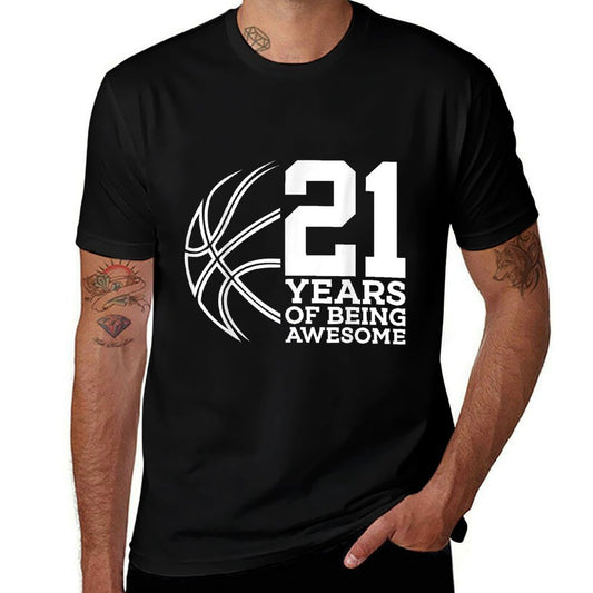 21 YEARS OF BEING AWESOME BASKETBALL 21ST BIRTHDAY  Slim-fit Cut T-Shirt