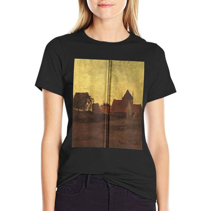 Van Gogh Farmhouses in Loosduinen Near The Hague at Twilight Zip  Moisture-wicking T-Shirt