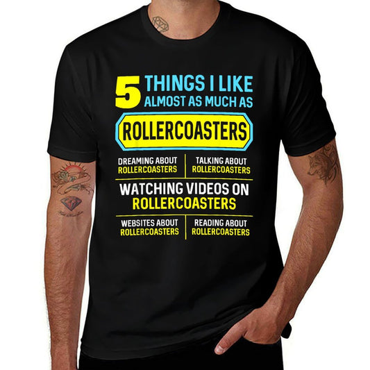 Funny Hobby Roller Coaster Gifts 5 Things for Men Women  Odor-resistant T-Shirt