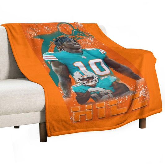 Tyreek Hill Dolphins Anti-pilling Throw Blanket
