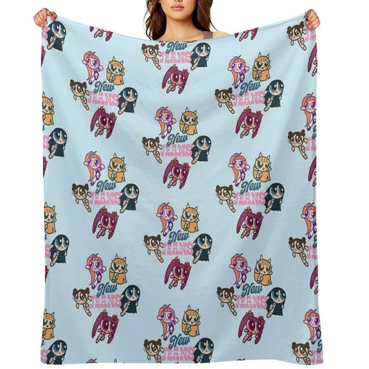NewJeans Powerpuff Girls Lightweight Throw Blanket