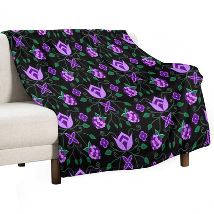 Purple Floral All-season Throw Blanket