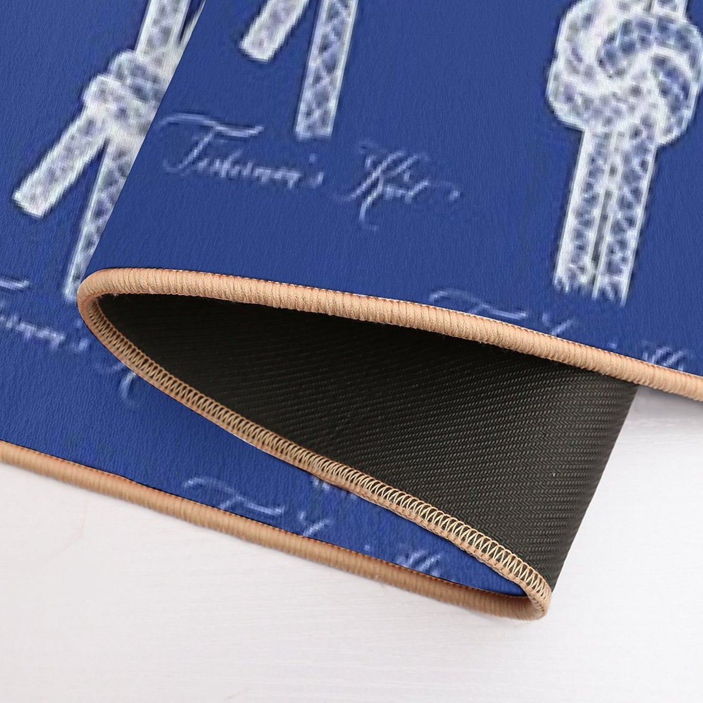 Nautical Knots (Navy And White)  Absorbent Bath Mat